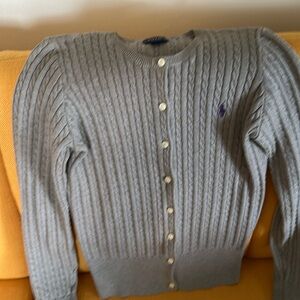 Polo Ralp Lauren Girls button up sweater 
Gray